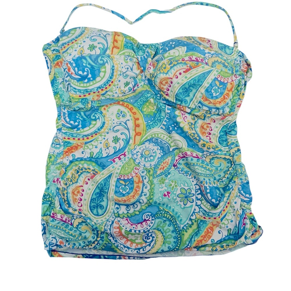 LAUREN Ralph Lauren Carnivale Paisley Twist Tankini Swim Top - Picture 2 of 11